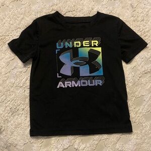 Under Armour Kids Black Tee with Vibrant Graphic